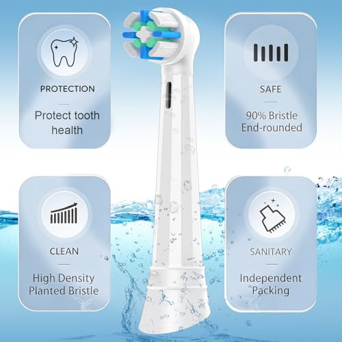 Replacement Heads Compatible with Oral B iO 3 4 5 6 7 8 9 10 Series Electric Toothbrush,Toothbrush Heads Compatible with Braun Oral B iO Replacement Heads with Medium Bristles,White
