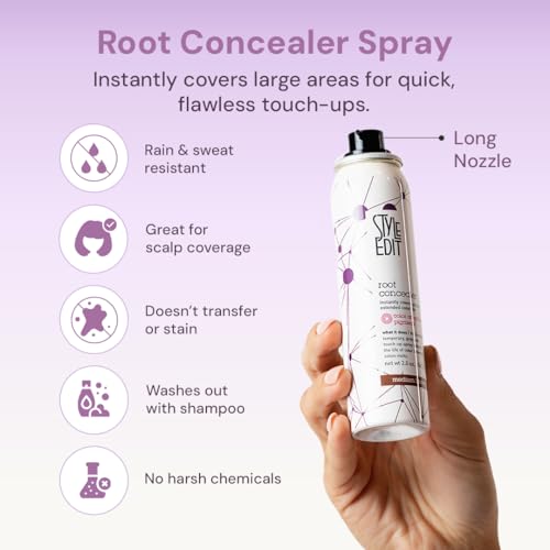 Style Edit Root Touch Up Spray, Medium Brown, 2 oz 2 Ounce (Pack of 1)