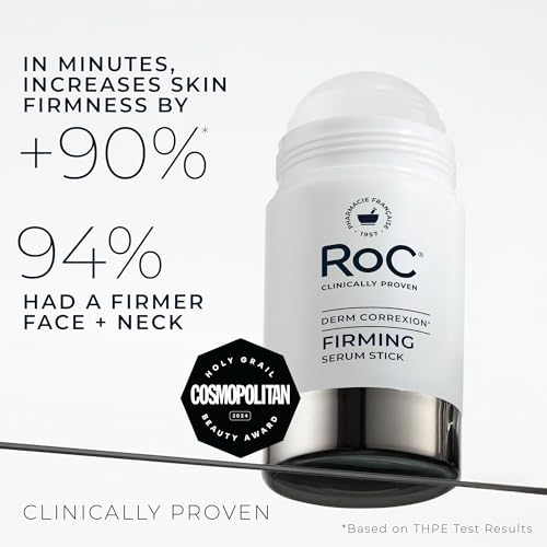 RoC Derm Correxion Retinol Firming Serum Stick with Antioxidants to Visibly Tighten and Firm Wrinkles and Laugh Lines For Men and Women + Retinol Eye Cream Packette, 1.0 oz (Packaging May Vary) Firming Stick