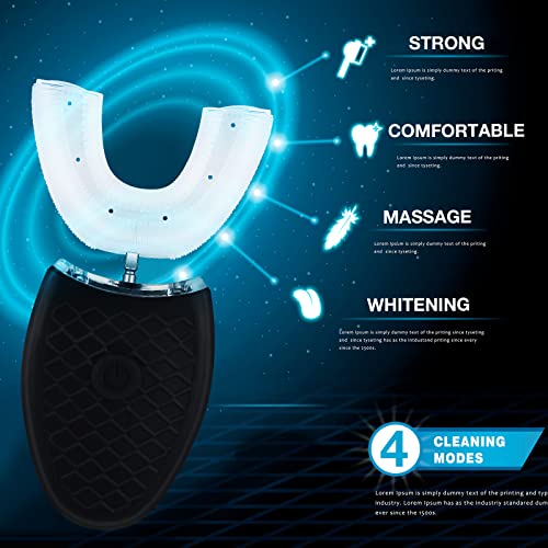 2 Pack U Shaped Automatic Toothbrush Ultrasonic Toothbrush, No Base