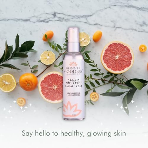 Organic Citrus Facial Toner with Rose Water Witch Hazel & Aloe Vera - Natural Astringent Closes Pores and Preps Skin