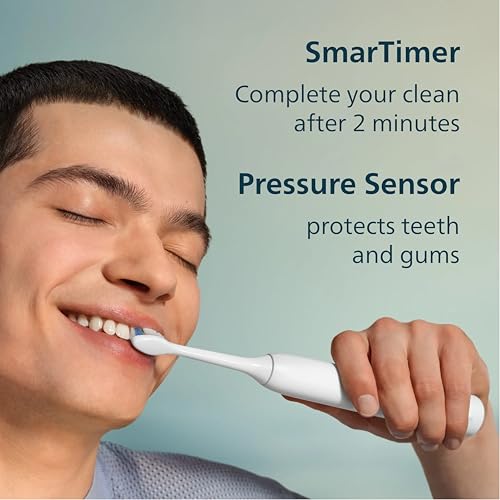 Phillips Sonicare Sonicare ProtectiveClean Removes up to 7x More Plaque, Long lasting 4 day Battery Life Rechargeable Electric Toothbrush, White/Grey 1 Count (Pack of 1)