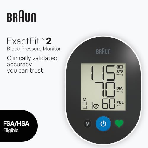 Braun ExactFit 2 Blood Pressure Monitors for Home Use Not Bluetooth Compatible