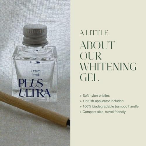 Plus Ultra Teeth Whitening Gel, 35% Carbamide Peroxide, Sensitive Teeth Whitening, Mint Flavored and Protects Enamel, Gentle, Dentist-Approved, and Sodium Hydroxide with Bamboo Brush Applicator