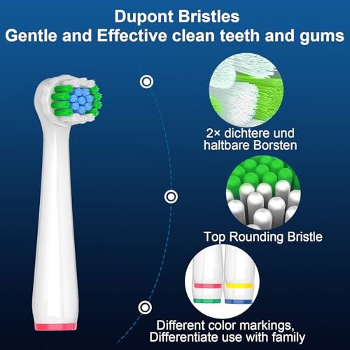 Replacement Heads Compatible with Oral B Pro 1000/500/Genius x/Smart 1500 Electric Toothbrush, 8Pcs Precision Refills for Sensitive Care, 8Pcs Cross Clean for Deep Clean (White) White 16 Count (Pack of 1)