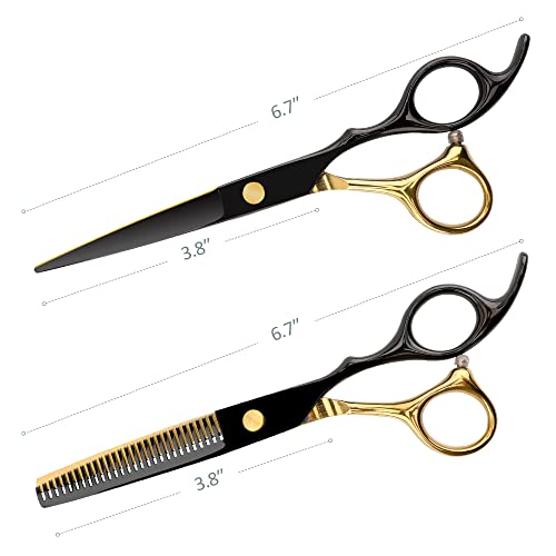 6.7inch Black Gold Hairdressing Hair Cutting Scissors Set