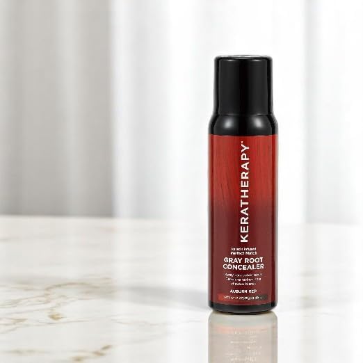 Keratherapy Keratin Infused Perfect Match Gray Root Concealer Spray, Auburn Red, 3 oz, 118 ml - Root Cover Up Spray to Hide Gray Roots - Keratin Therapy Hair Darkening & Temporary Scalp Concealer 3 Ounce (Pack of 1)
