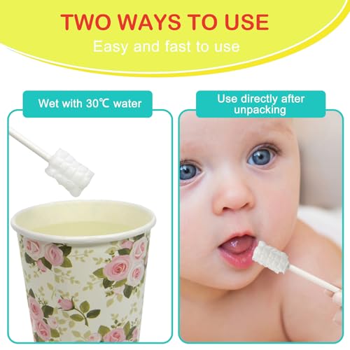 200 PCS Baby Tongue Cleaner,Disposable Baby Mouth Cleaner Stick Dental Care White-200PCS