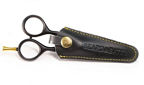 BEARD & BATES 1878 Black Label Shears | Premium Grooming Scissors with Holster for Beards and Mustaches