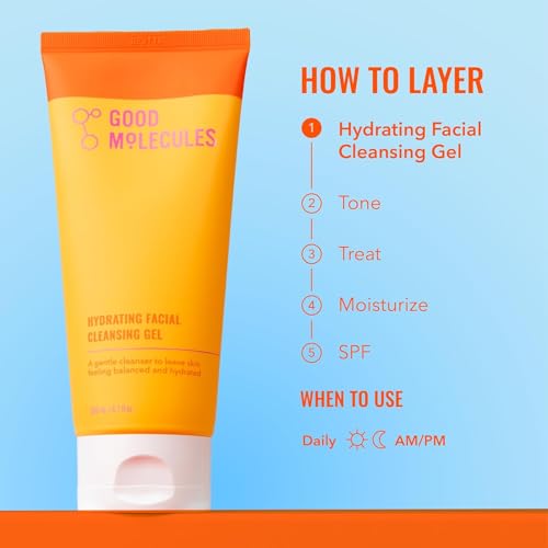 Good Molecules Hydrating Facial Cleansing Gel, Gentle Face Wash, Pack of 2 6.7 Fl Oz (Pack of 2)