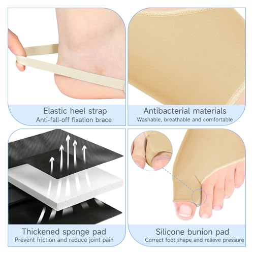 2PCS Bunion Corrector for Women & Men Big Toe, Bunion Splint with Spacers (1, Beige) 1