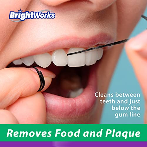 BrightWorks Dental Floss 55yd 4-Pack Charcoal Mint Waxed Black