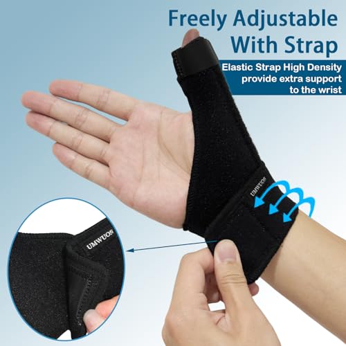 Kids Thumb Brace, Thumb Splint M 6-11 Years, Adjustable Thumb Spica Support Black-M
