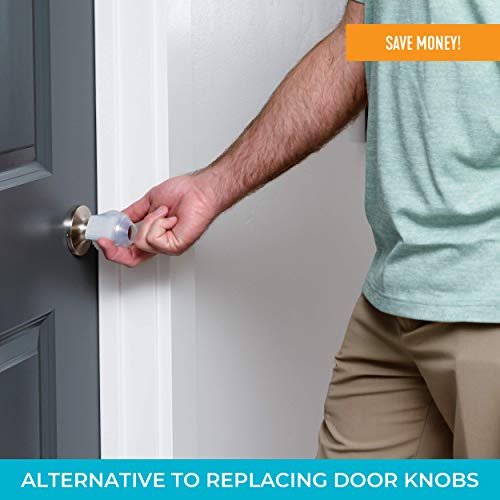 Stander Great Grips with Glow Inserts, Glow-in-the-Dark Door Knob Covers for Arthritis, Non-Slip Silicon Hand Grippers for Adults, Seniors, and Elderly, Open Doors Easily, Low Strength Aid, Set of 2 Pack of 1