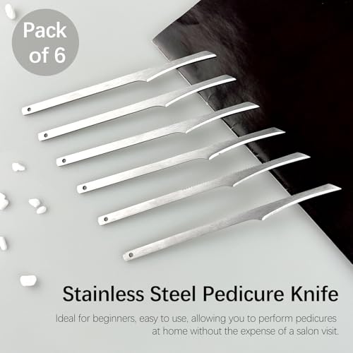 6-Piece Pedicure Knife Tools Kits, Professional Stainless Steel Foot Scrubber Set, Foot Scraper Kit for Removing Dead Skin and Calluses, Suitable for Men and Women, Superior Pedicure Tools