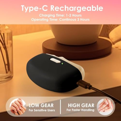 Electric Nail Clippers Upgraded 3 in 1 Automatic Light-black