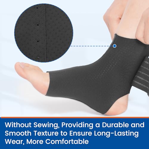 Ankle Support Brace for Men and Women - Ankle Compression Sleeve with Adjustable Strap for Plantar Fasciitis, Achilles Tendonitis Pain Relief, Sprained, Strains, Sports Bandage Sock(Reg) Reg