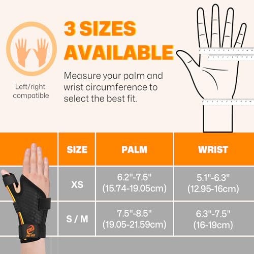 NEVVIS Thumb Brace Right/Left Hand: Ergonomic Thumb Splint, Thumb Spica Splint Right Hand with Wrist Support for Arthritis, De Quervains Tenosynovitis Brace, CMC Joint, Tendonitis, Either Hand (L/XL) L/XL