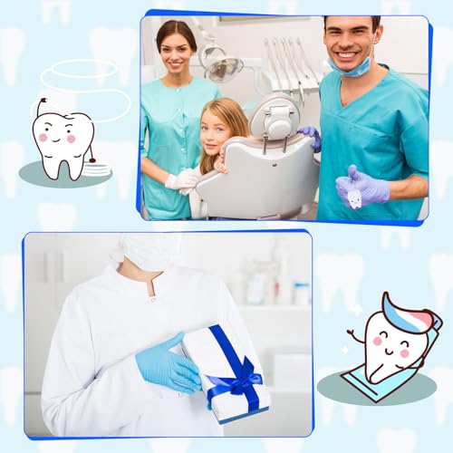 Landical 48 Pcs Mini Dental Floss Keychain Bulk Tooth Shaped Portable Teeth Floss Cleaning for Homeless Party Favors Travel Donated Gifts Teeth Cleaning Oral Care Mint Flavor 15 M /16. 4 Yard
