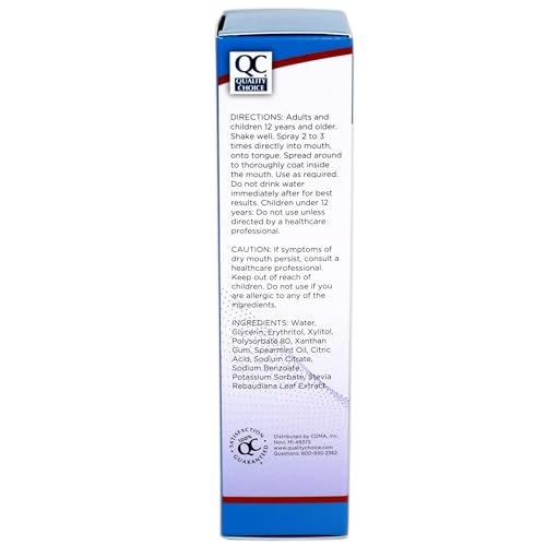 Quality Choice Moisturizing Dry Mouth Breath Spray, Soft Mint, 1.5 Ounce (Pack of 4)