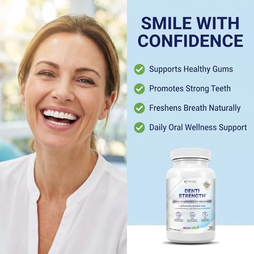 Denti Strength – Advanced Dental Wellness Chewable with Oral Probiotics, Xylitol and Guava Fruit – Supports Healthy Teeth, Gums and Fresh Breath – 30 Chewables