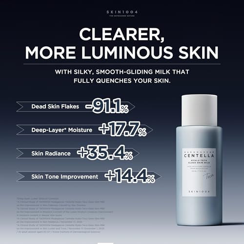 SKIN1004 Hyalu TECA Glass Skin Milk, Hydrating Face Moisturizer for a Dewy Glow, Milky Toner with Hyaluronic Acid for Deep Moisture, Peptides for Elasticity, Korean Skin Care, 7.10 fl.oz / 210ml
