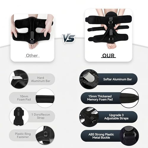 Upgraded Plantar Fasciitis Night Splint (Black) Black 1