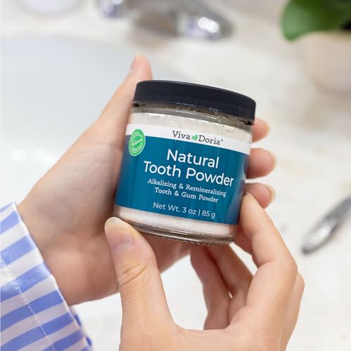 Viva Doria Remineralizing & Whitening Tooth Powder, 3 oz Glass Jar 3 Ounce (Pack of 1)