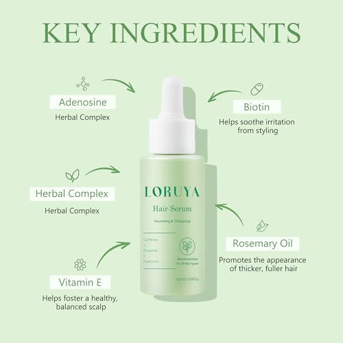 Scalp Serum for Women w/Biotin & Caffeine to Promote Fuller-Looking Hair 1.69 Fl Oz (Pack of 2)