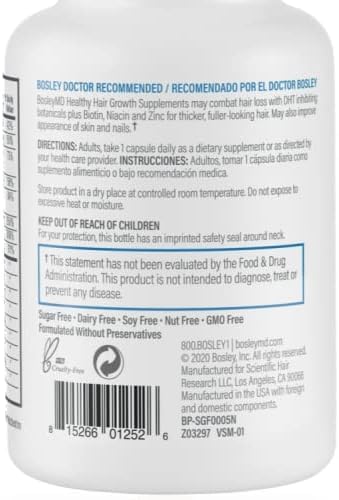 Men’s Healthy Hair Growth Supplements – DHT-Blocking Botanicals with Biotin, Niacin, Zinc & Pumpkin Seed - Rich in Vitamins & Minerals – Supports Thicker, Fuller Hair – 60 Capsules (2-Month Supply) Men's Supplement With Biotin