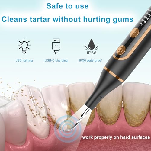 Plaque Remover for Teeth - SIQUER Teeth Cleaning Kit Dental Tools Black