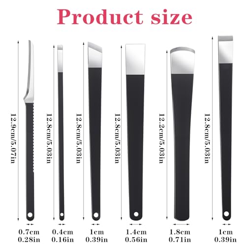 6 Pack Ingrown Toenail Removal Kit, Professional Pedicure Tools for Ingrown Toenail Callus Shaver Corn Removers for Toes Stainless Steel Nail Knives Kit with Storage Box