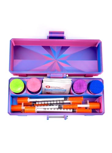 4-Slot 3 ml or 10 ml Vial Case with Extra Storage for Syringes, Alcohol pads,| Organizer for GLP-1, Peptides, Research 3ml