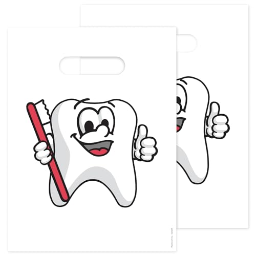 Tootie Tooth Dental Giveaway Bags, 9" x 12", 100 Pack 9" x 12"
