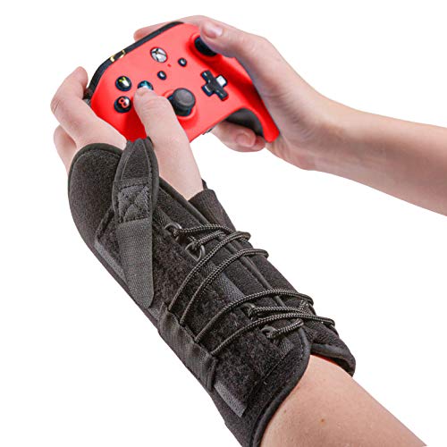 BraceAbility Gaming Wrist Brace + Protective Undersleeve Bundle - Typing Wrist Brace for Carpal Tunnel Relief, RSI, Sprain Support - Includes Soft Splint Sleeve for Left or Right Hand (Universal Left)