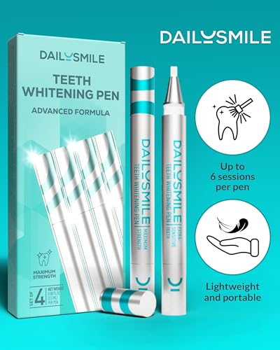 Advanced Formula Teeth Whitening Pen, Strong Teeth Whitening Gel, Gentle Tooth Whitening Pen, Teeth Whitening for Sensitive Teeth, Daily Teeth Stain Remover, Instant White Smile-4PK