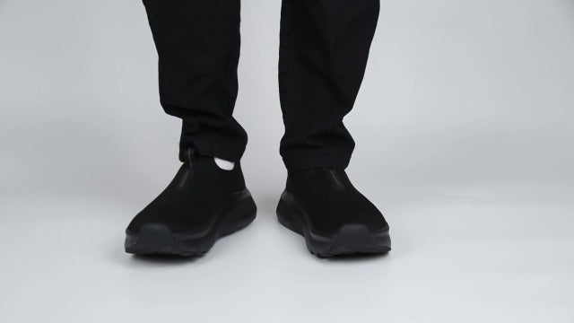 Men Slip in Free up Hands Shoe Wide Toe Box Arch Support Orthopedic Walking 10.5 Wide Slip On-black