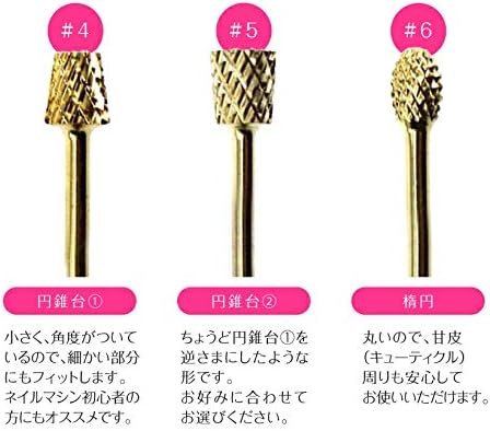 Nail Machine Attachment Bit (Gold) Taper Barrel Cone Oval Backfill Nail Machine High Performance Nail Lab Mini Rolo Nail Finisher Petitle (#2 Cones) - BeesActive Australia