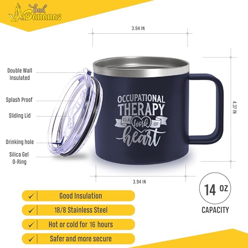 Bad Bananas Occupational Therapist Gifts - Stainless Steel Mug 14 Ounces ot-work-of-heart