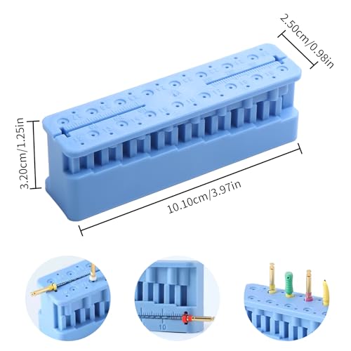 Dental Endodontic Measuring Tools Ruler Endo Files Block Blue