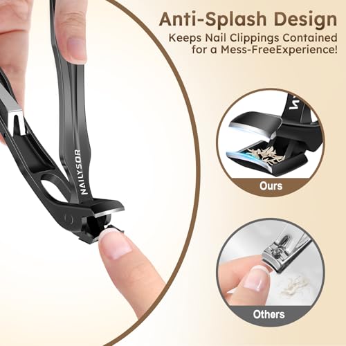360° Rotating Nail Clippers for Seniors with Arthritis, Ergonomic Long Handled Toenail Clippers for Thick Nails for Seniors, Heavy Duty Fingernail Clippers with Catcher Wide Opening Sharp Nail Cutters