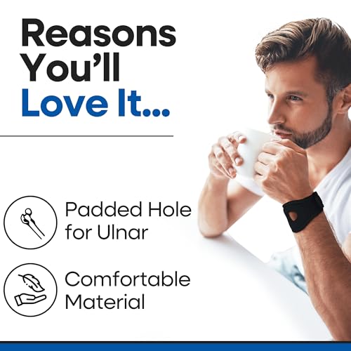 Wrist Wrap Compression Wrist Brace For TFCC Tears | Carpal Tunnel Pain & Tendonitis Relief | Padded Hole For Ulnar | Wrist Support For Working Out | Wrist Wraps for Men Women | Fits Both Wrists (MED) MEDIUM