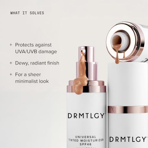 DRMTLGY Universal Tinted Moisturizer SPF 46, Dewy Tinted Sunscreen 1.7 Fl Oz (Pack of 1)