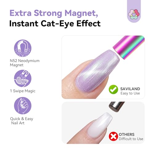 SAVILAND Ultra-Strong Cat Eye Magnet Holographic Nail Magnet Stick 1-Cat Eye