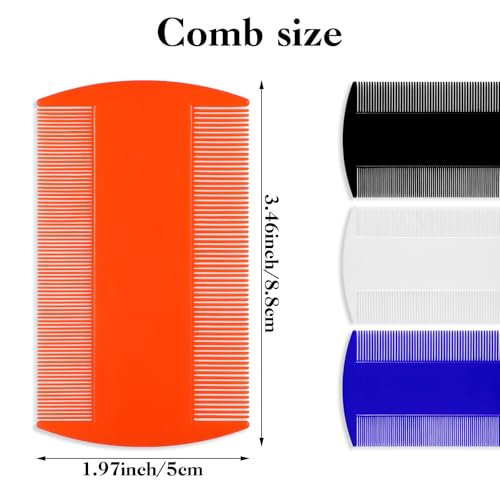 4 Pcs Lice Combs Double Sided Fine Tooth Comb Lice Comb For Dandruff Removal Thick Hair Tooth Head Nit Hair Combs For Adults Kids And Pet's Remove Head Lice Nits Fleas(4 Colors) Drak