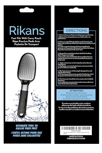 Rikans Foot File Foot Rasp Callus Remover Dead Skin Remover Double Sided Foot Scrubber Foot Care Pedicure Tool to Remove Hard Skin Can Be Used Wet or Dry Skin High Grade Stainless Steel File