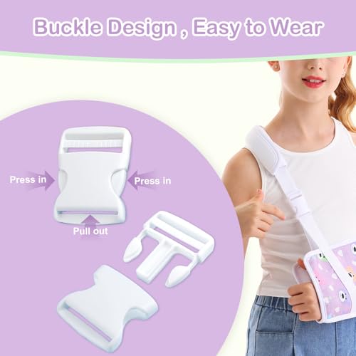 Cute Kids Arm Sling Shoulder Brace for Girls (Purple Bear, Large) Purple Bear