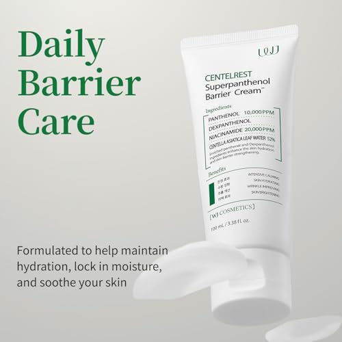 WJ Cosmetics Centelrest Superpanthenol Barrier Cream – Deep Hydrating Face Moisturizer with Panthenol, Niacinamide and Centella Asiatica, Gentle Facial Cream for Skin Barrier Support (3.38 fl. oz)