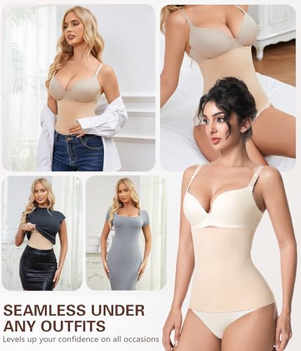 sellto Waist Trainer for Women Tummy Control Waist Cincher Lower Belly Fat Medium 1pack-nude