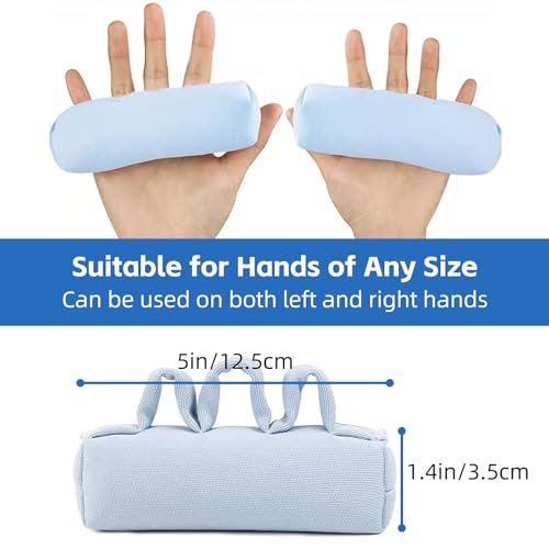 Finger Contracture Cushion for Stroke Patients - Soft Support to Prevent Finger Clenching Pressure Ulcers Promote Blood Circulation, Aid Rehabilitation for Arthritis and Hand Dysfunction (Blue) Blue
